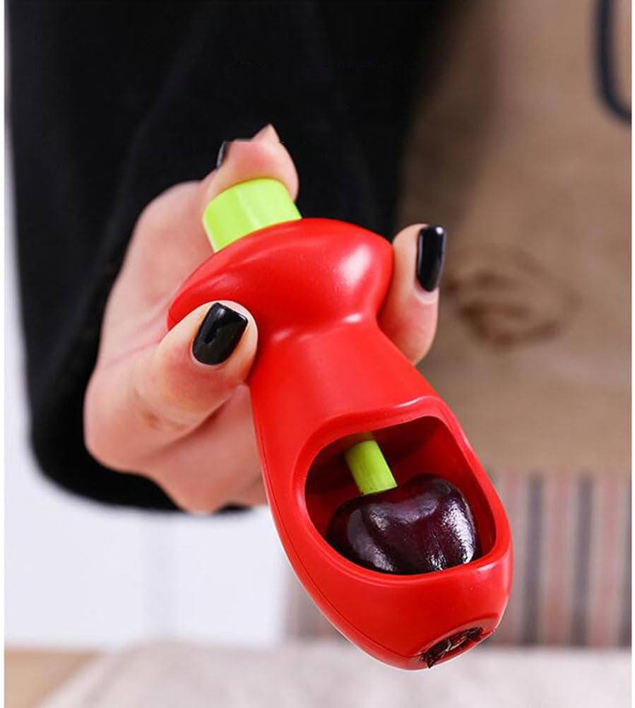 Cherry and Olive Pitter with Splatter Protection for Clean Work - Handy Kitchen Tool