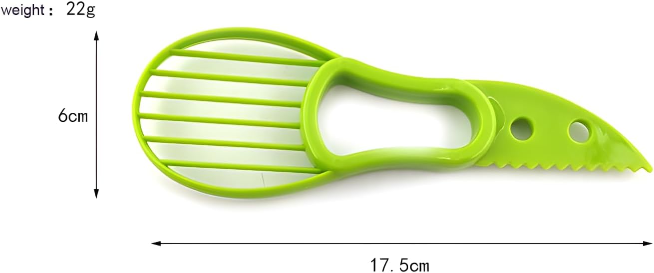 3-in-1 Avocado Tool - Safe Cutter, Pitter and Spoon in One - Green - Set of 1