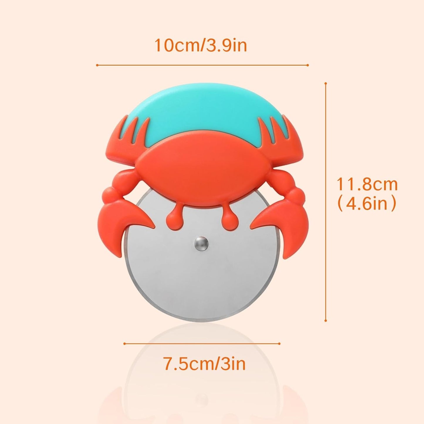1 Piece Stainless Steel Pizza Cutter with Non-Slip Wheels Anti-Rust Easy Grip Sharp Blade for Effortless Cutting