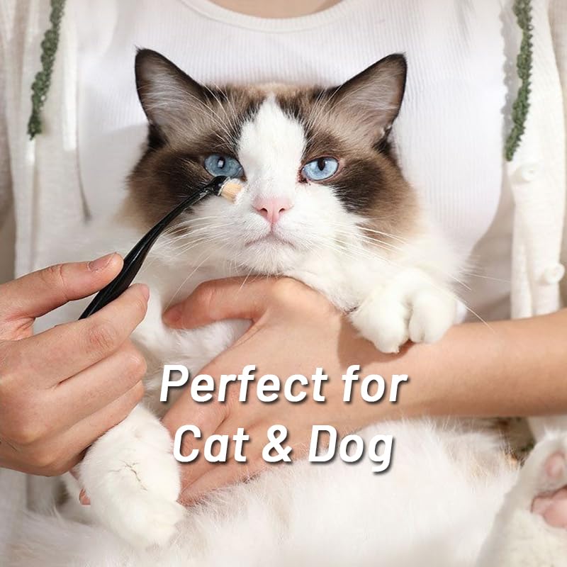 4 Pack Black Pet Tear Stain Remover Brush with Ergonomic Handle and Washable Bristles