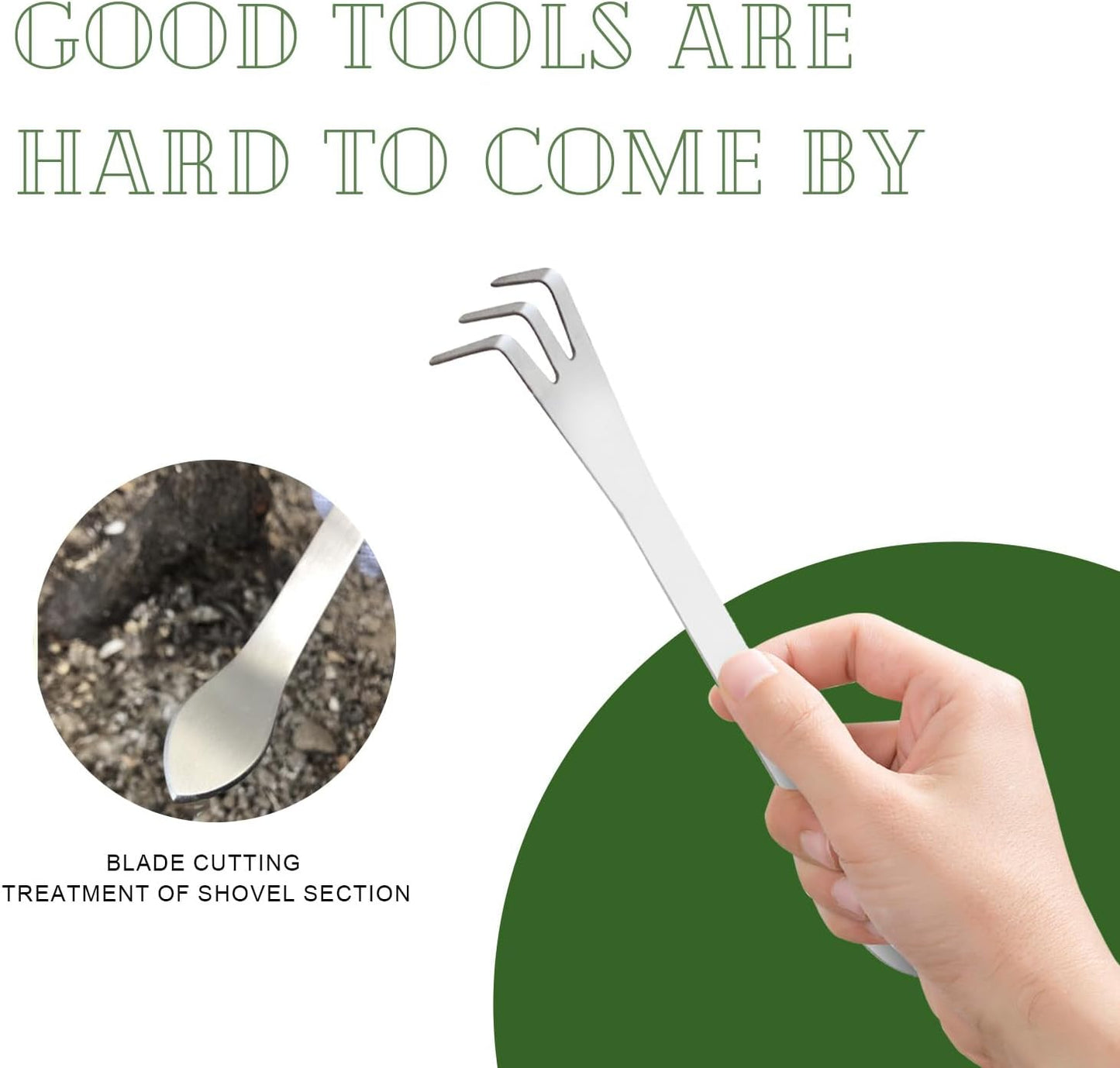 2 Pack Stainless Steel 3-Tine Root Rake Mini Candy Grip Handle Garden Tool