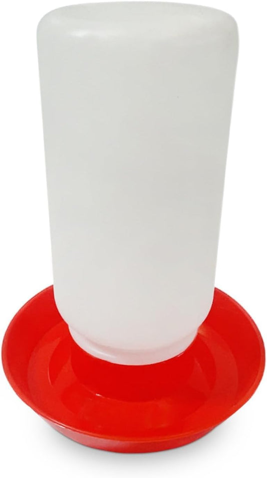 1L Durable Poultry Water Container for Chickens Ducks Turkeys Quail - Reusable Drinker Feeder