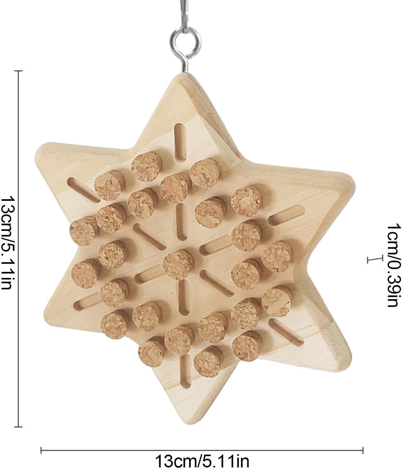 Portable Bird Cage Toy Parrot Chew Plug - Natural Cork Wooden Toy with Tiger Skin Texture for African Grey Timneh Congo Parrots