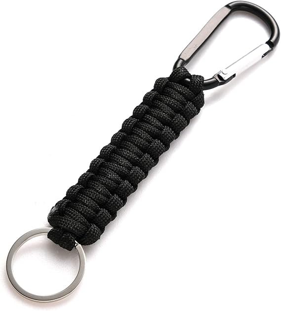5 Pack Karabiner Keychains with Woven Lanyard Musket Hook for Outdoor Camping Hiking Backpacks