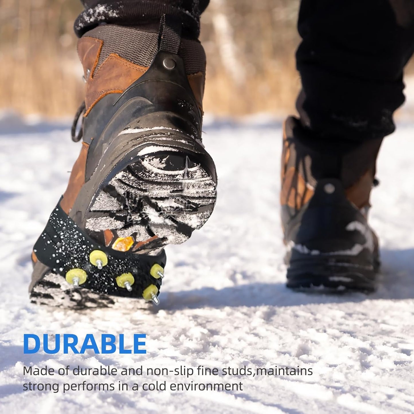 Anti-Slip Five-Claw Ice Grips for Shoes - Provides Grip for Walking Hiking Snow and Ice Adventures