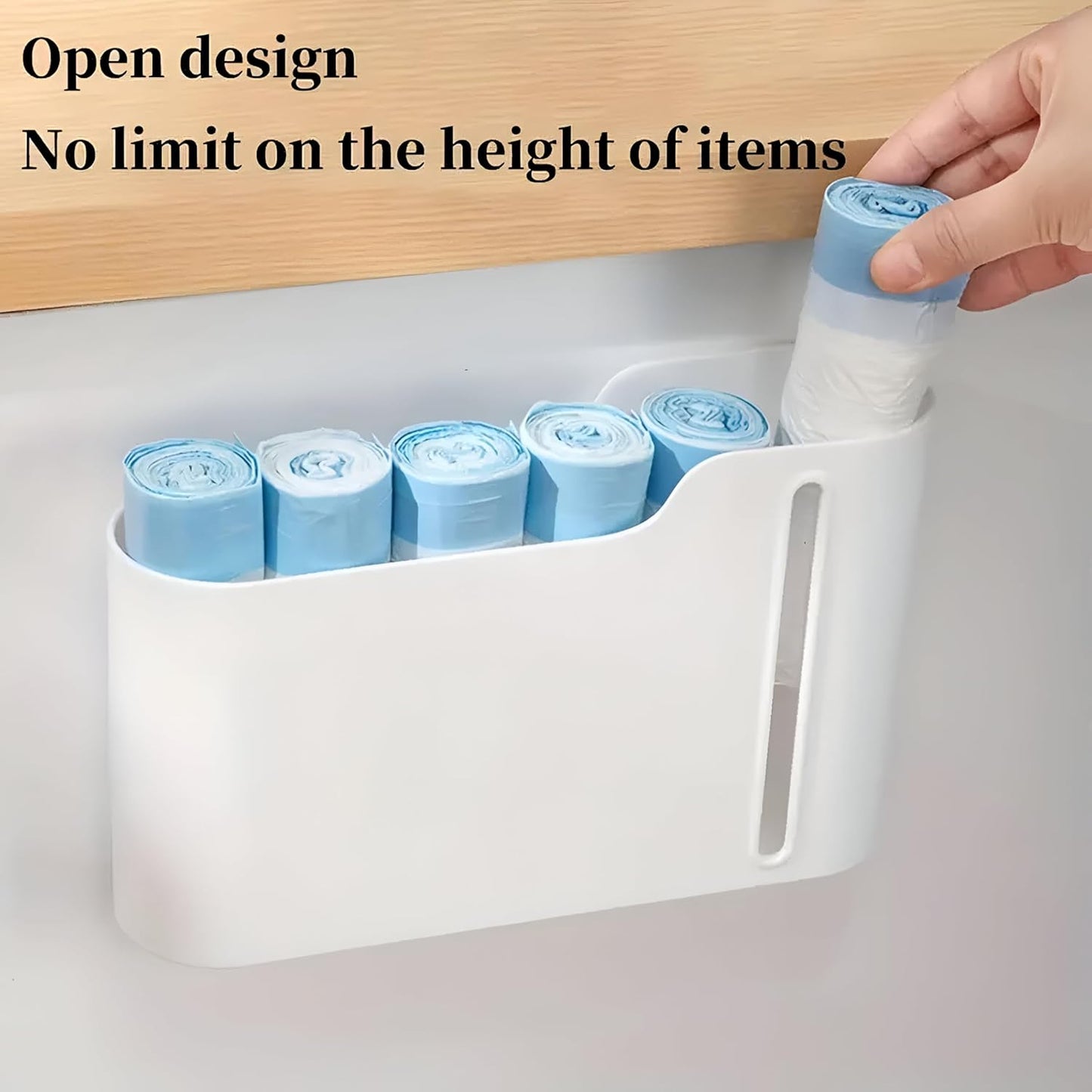 Multifunctional Wall-Mounted Storage Rack Set No Drilling Required Trash Bag Holder Bathroom Dispenser