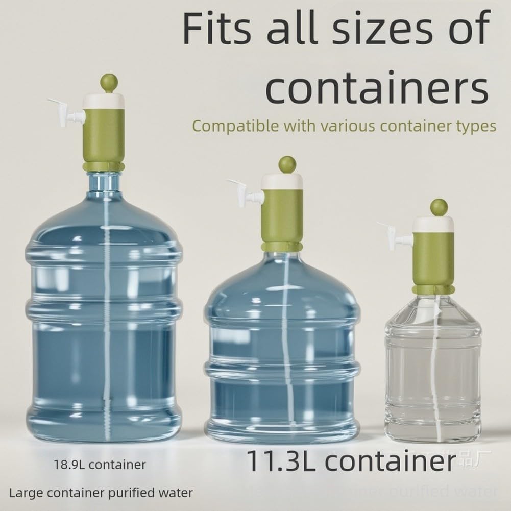 Manual Pneumatic Water Pump Green with Food-Grade Silicone Hose Suitable for Large Capacity Containers