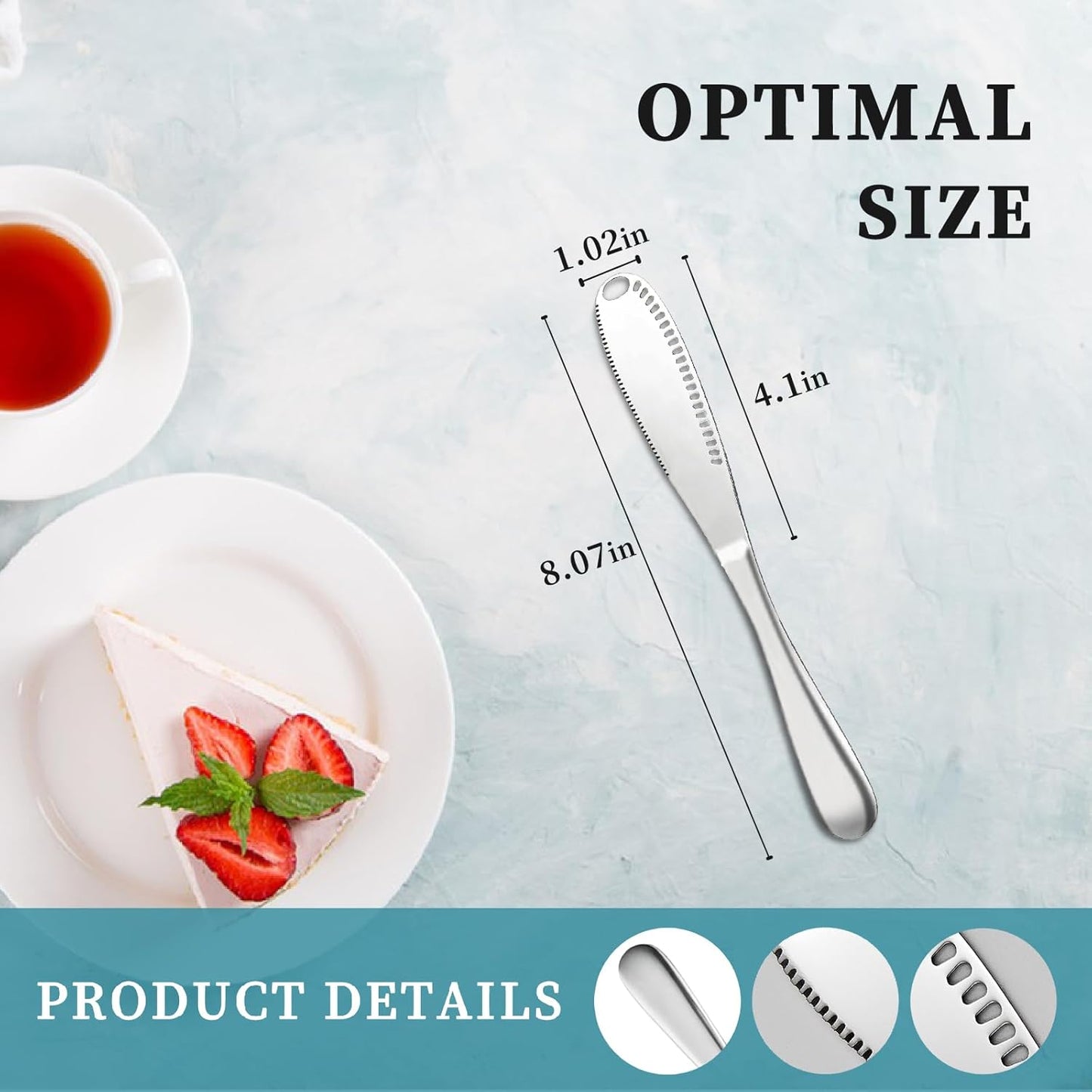 2 Pack 3-in-1 Stainless Steel Butter Spreader with Holes Cold Butter Knife Suitable for Cheese Peanuts