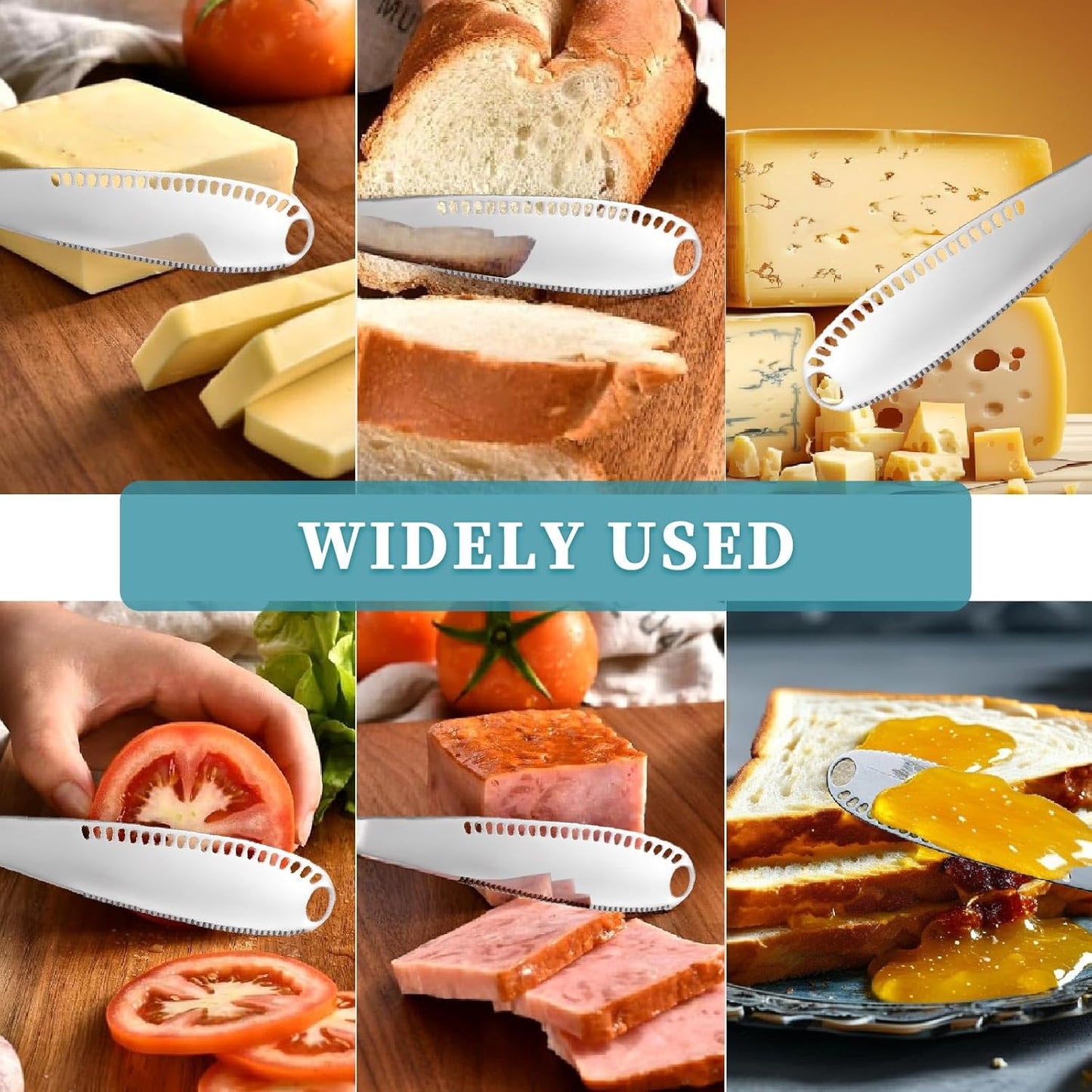 2 Pack 3-in-1 Stainless Steel Butter Spreader with Holes Cold Butter Knife Suitable for Cheese Peanuts