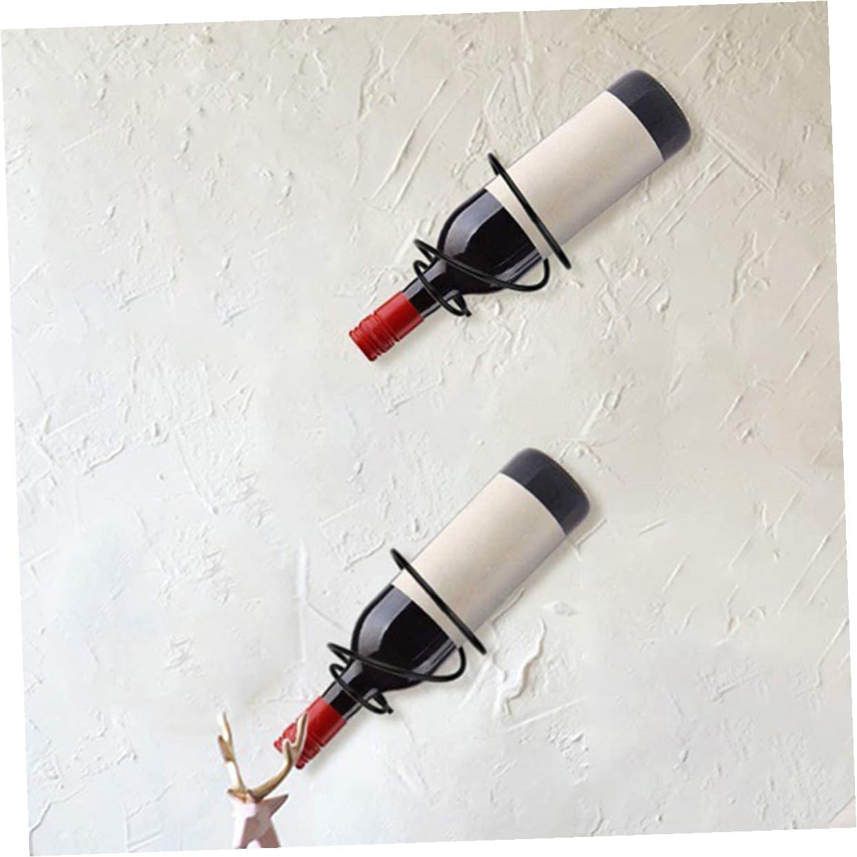 2-Pack Mini Wine Rack Countertop Display Stand for 1 Bottle Space-Saving Iron Storage Holder for Home Kitchens Bars