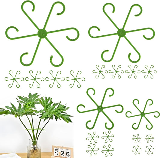 16 Pack Indoor Plant Stakes 4 Sizes 4 of Each Size Green Plant Supports for Tall Plants Monstera Plant Anchors Plant Fixing Hooks Suitable for Indoor Gardens