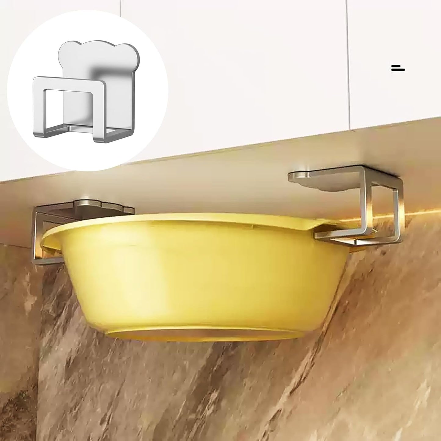 3-Piece Kitchen Sink Organizer Rack Self-Adhesive Stainless Steel Hanging Hooks for Dish Towels Accessories No Drilling Required