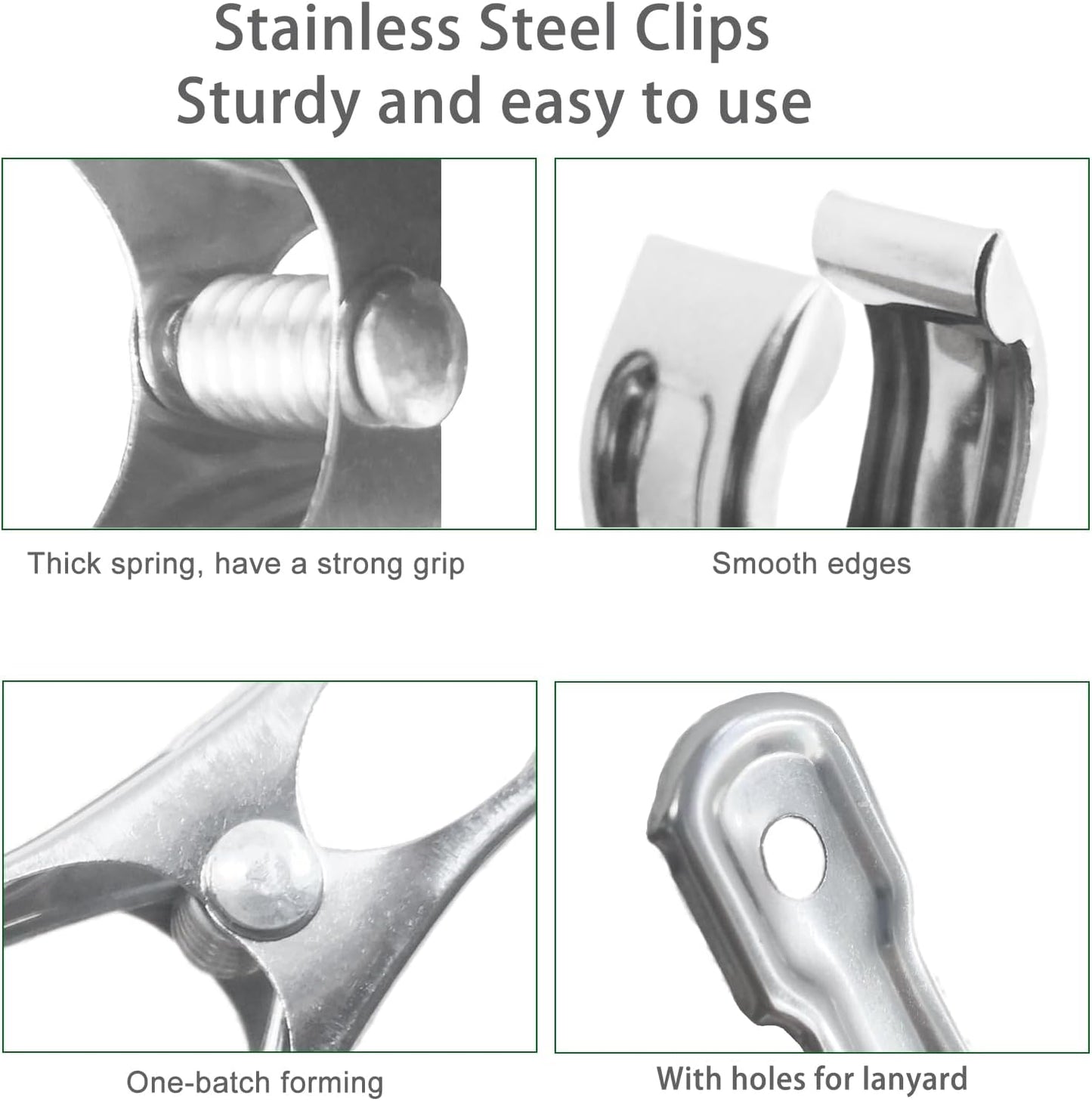40 Pack Stainless Steel Plant Clips Strong Grip Garden Clamps for Greenhouse Netting Plant Support Greenhouse Accessories