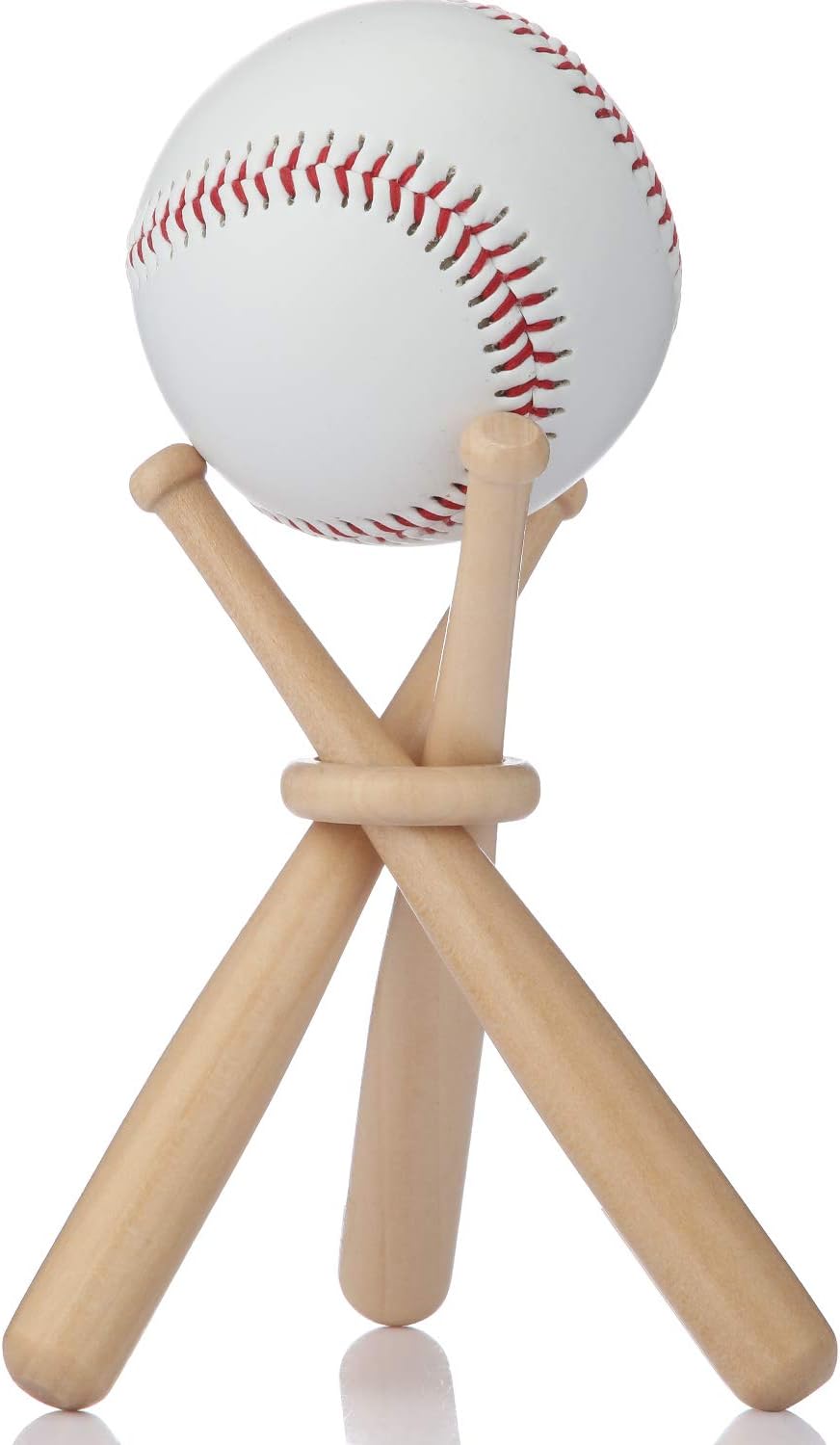 Baseball Ring Holder Stand - Natural Wood Finish - Bat Display Stand - Baseball Gift - Sports Decor - Wooden Display Rack - Ideal for Collectors & Enthusiasts - Perfect for Showrooms & Home Decor