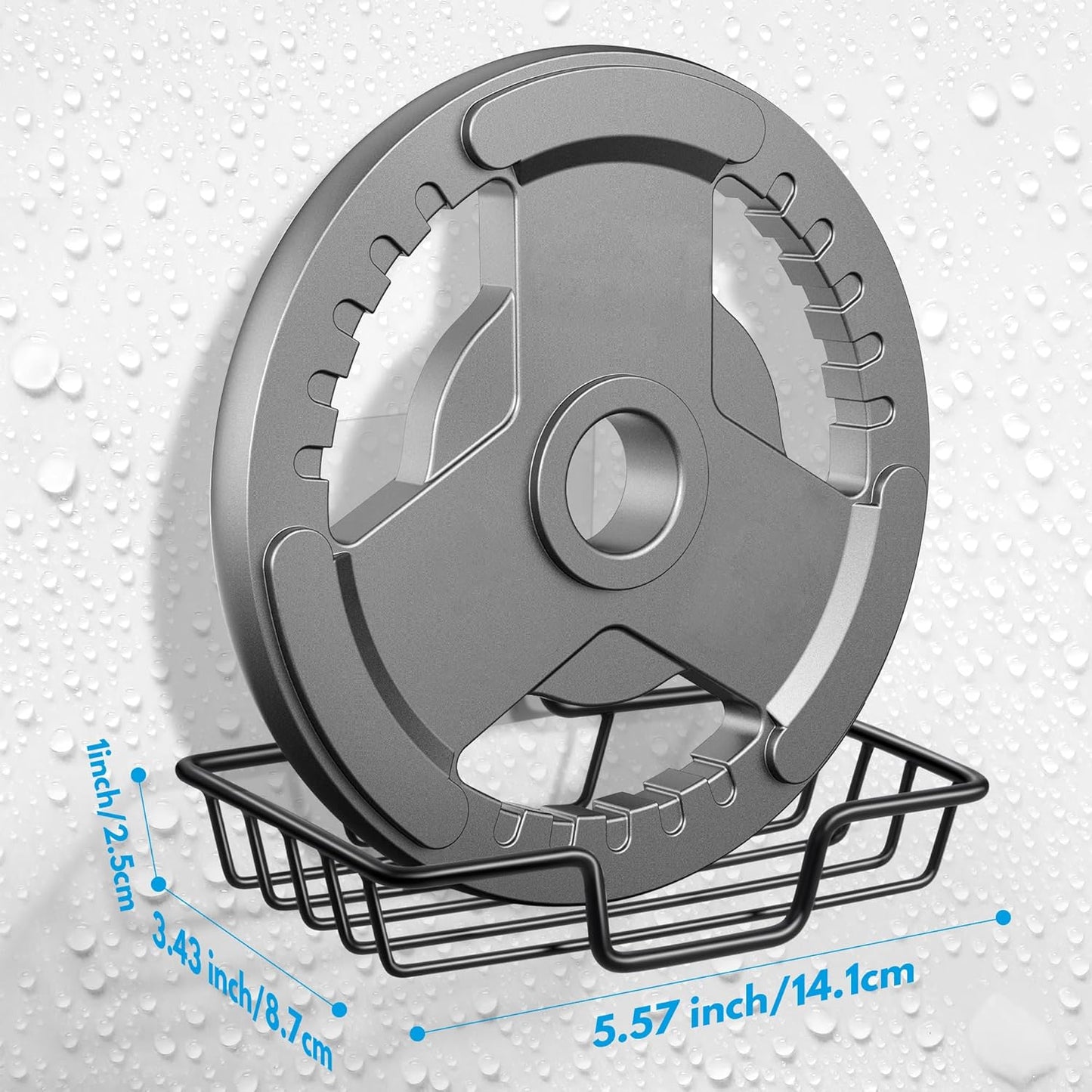 Adhesive Soap Dish for Shower & Bathroom - Stainless Steel - Black - 1 Piece