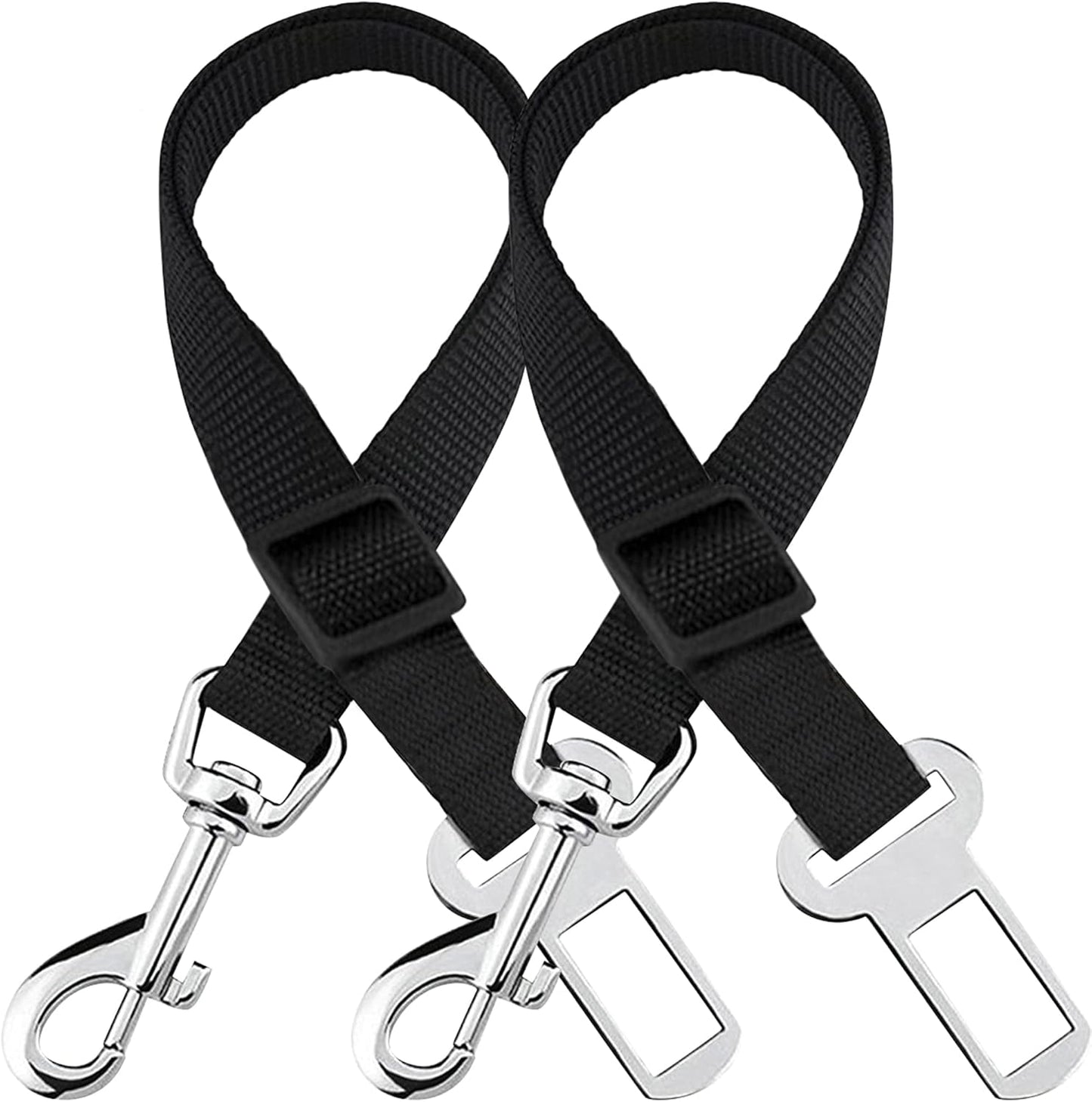 Adjustable Nylon Pet Car Harness with Extension Strap and Clip - Universal Fit for Dogs Cats and Ferrets - Travel Safety Belt for All Car Models