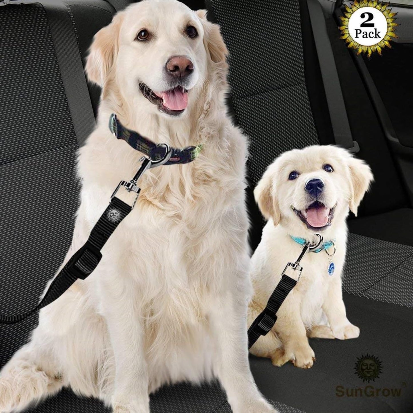 Adjustable Nylon Pet Car Harness with Extension Strap and Clip - Universal Fit for Dogs Cats and Ferrets - Travel Safety Belt for All Car Models