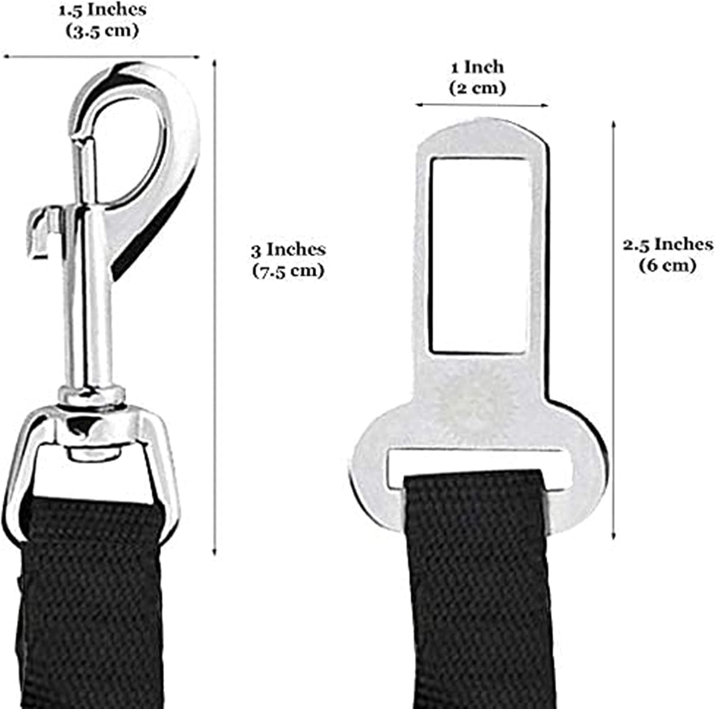 Adjustable Nylon Pet Car Harness with Extension Strap and Clip - Universal Fit for Dogs Cats and Ferrets - Travel Safety Belt for All Car Models
