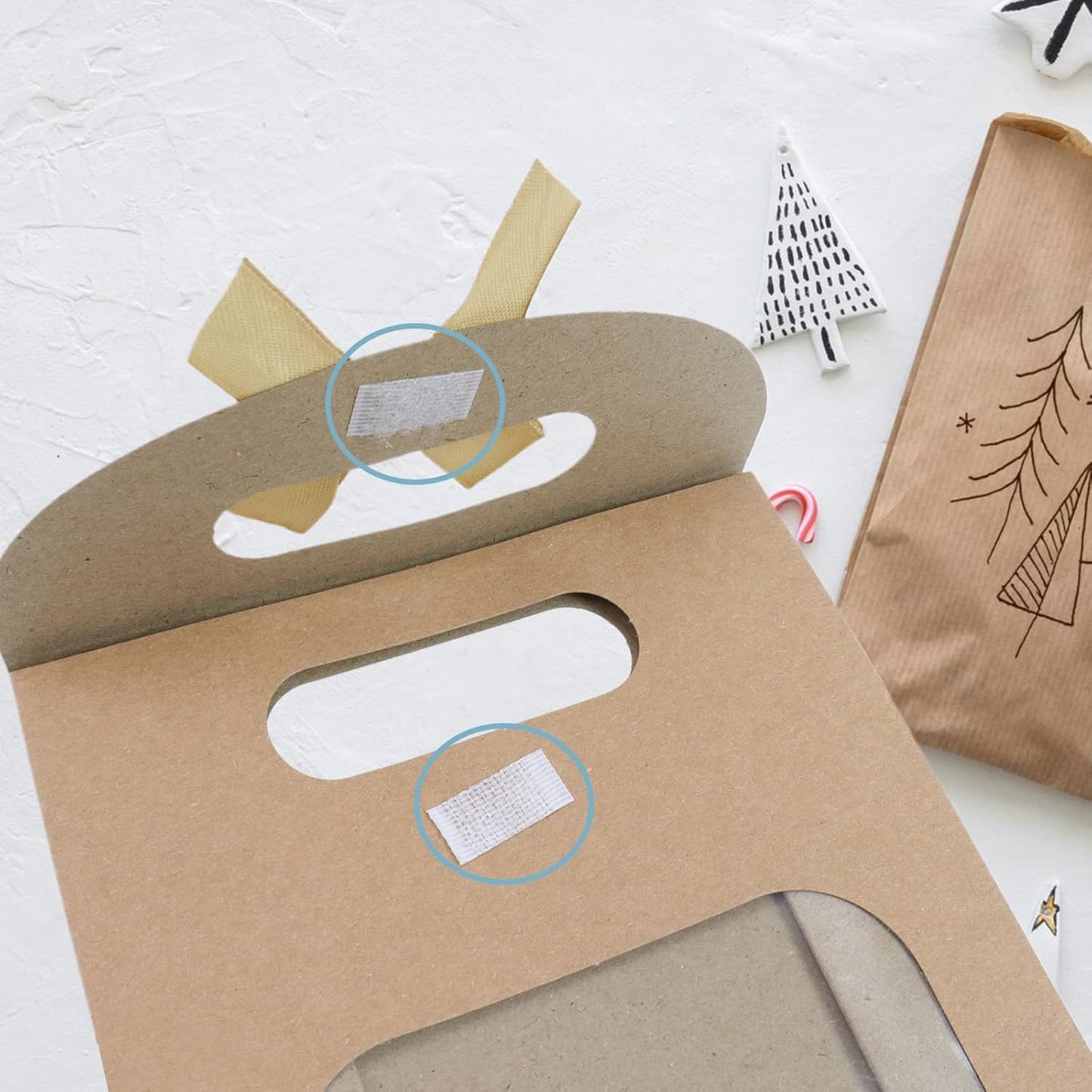 Brown Kraft Paper Gift Bags with Window and Handles 12 Pack Stand Up for Candy Cookies Weddings Parties