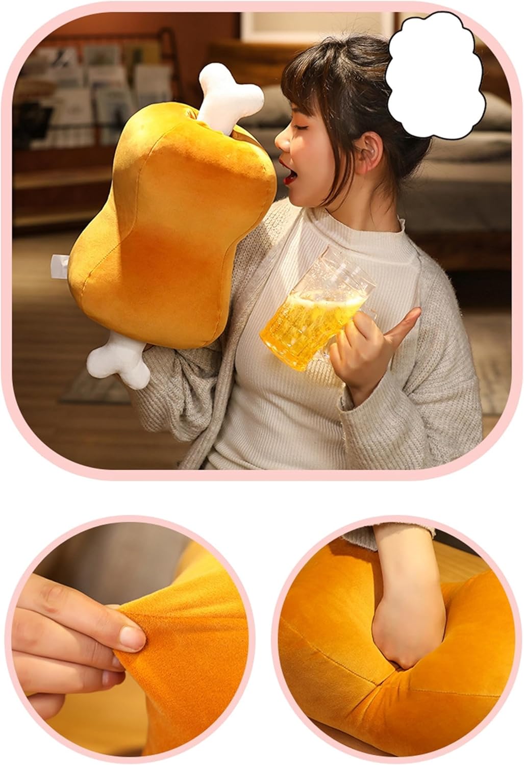 Heated Hand Warmer Cushion - Plush Fleece Body Pillow - Multipurpose Head Neck Support Cushion for Cold Weather Relief