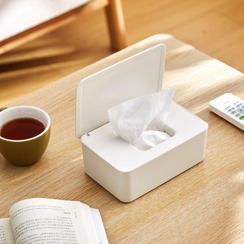 Black Wet Wipes Dispenser 18x11x7cm Dustproof Multifunctional