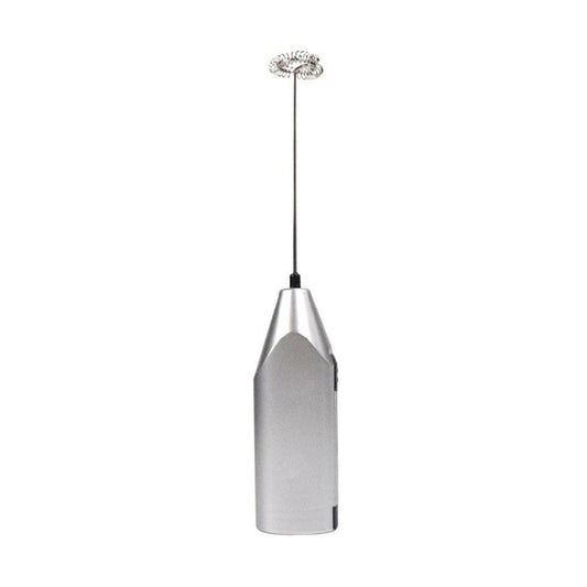 Electric Milk Frother Silver Handheld Mini Coffee Blender No Battery Required