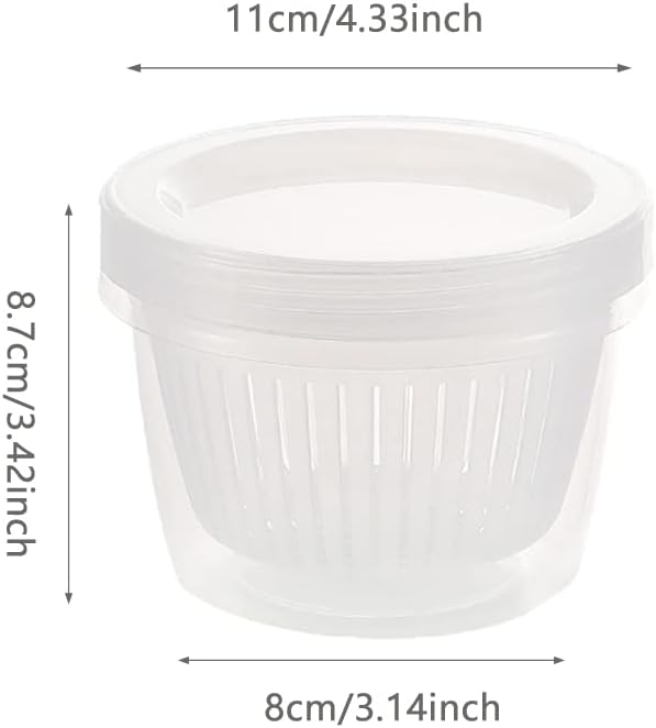 4 Pack 0.5L Plastic Storage Boxes with Lids and Filter - Stackable Organizing Containers