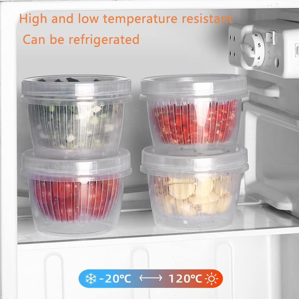 4 Pack 0.5L Plastic Storage Boxes with Lids and Filter - Stackable Organizing Containers