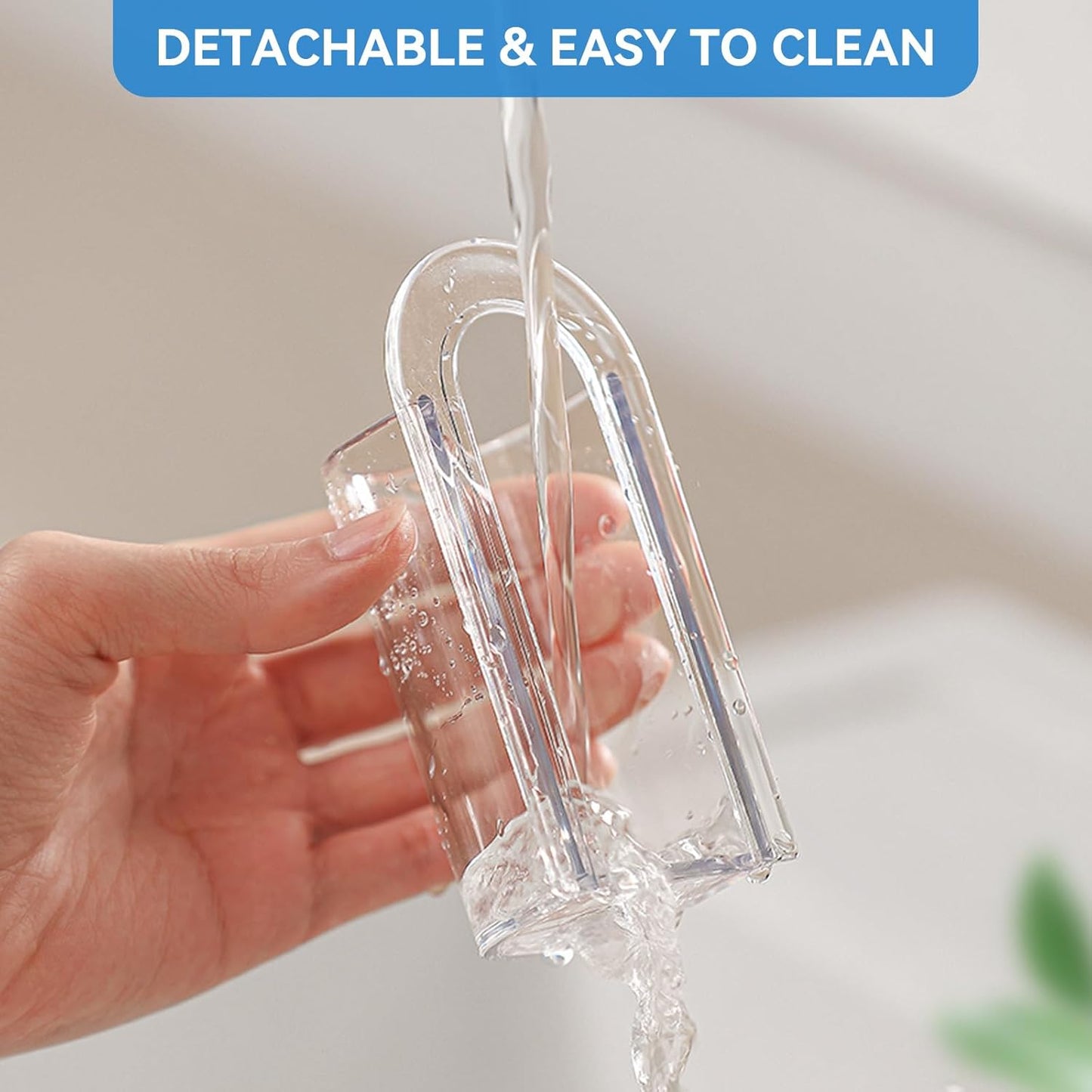 2 Pack Transparent Electric Toothbrush Organizer Wall Mounted Self Adhesive Toothbrush Holder for Bathroom