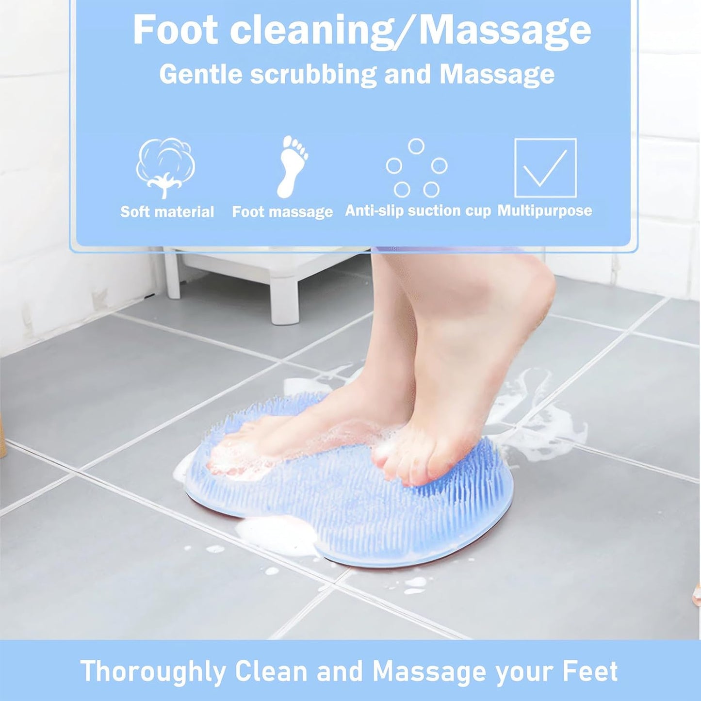 Non-Slip Bath Mat with Suction Cups Multifunctional Shower Mat for Bathroom Safety and Comfort