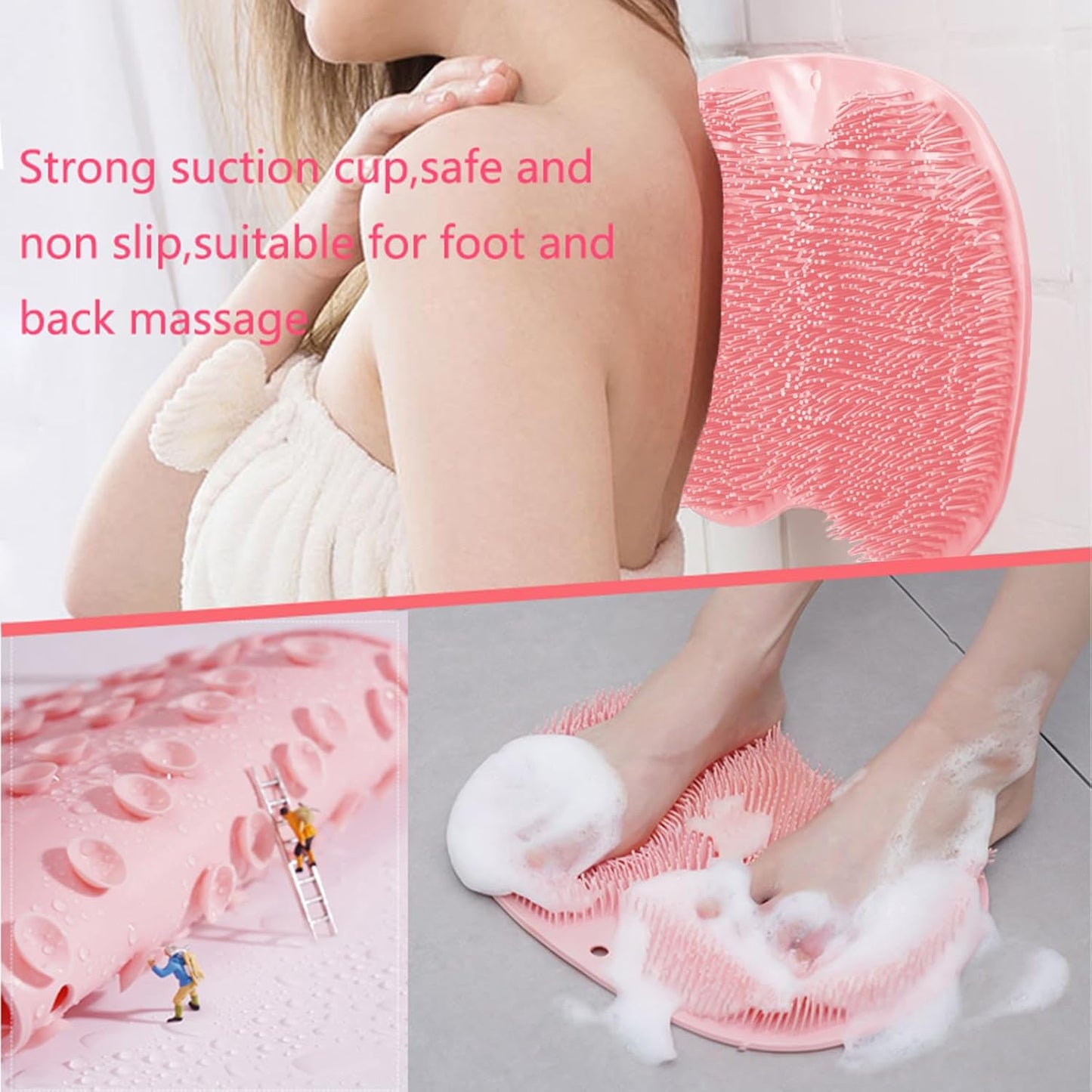 Multifunctional Non-Slip Bath Mat with Suction Cups for Shower and Bathtub