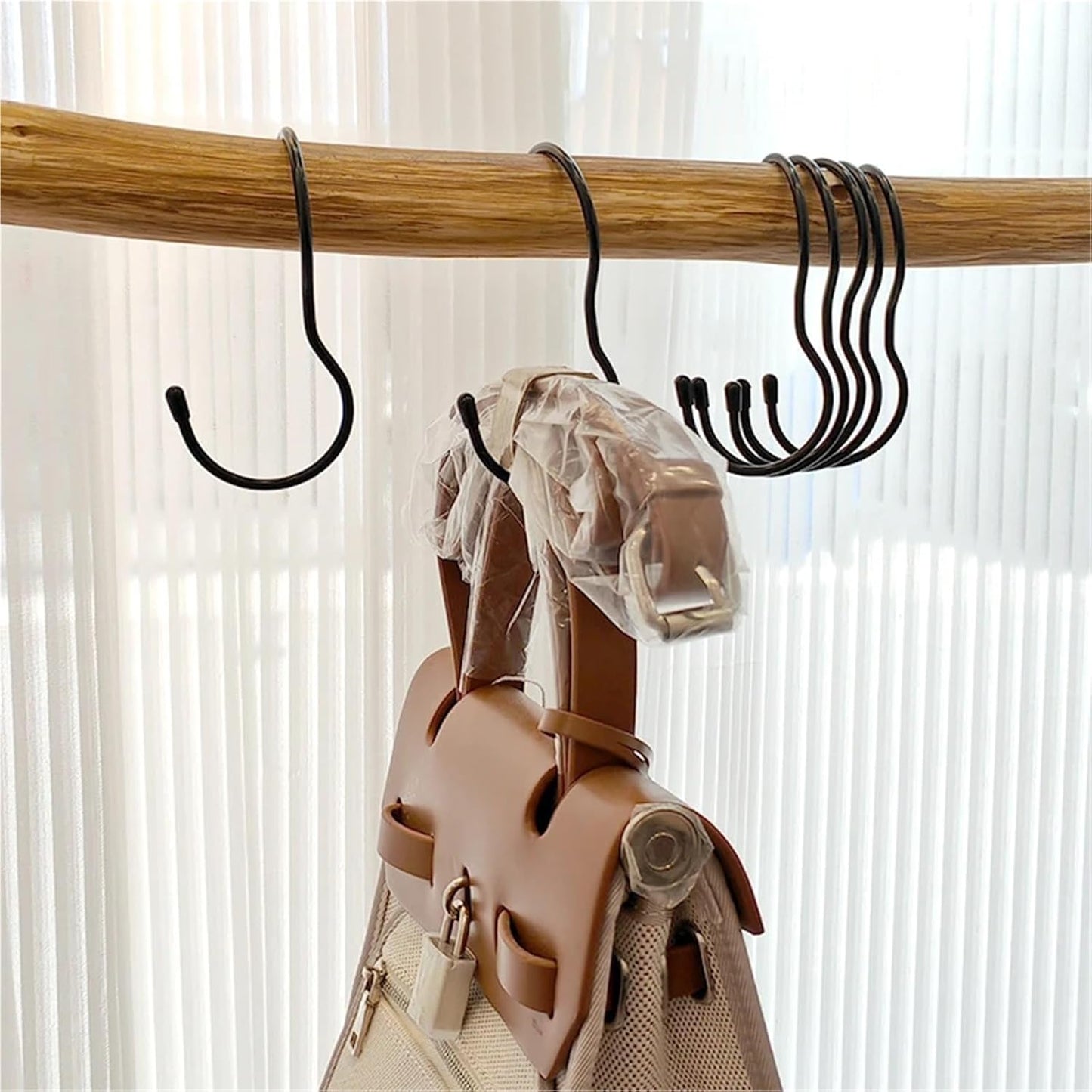 10 Black Stainless Steel Hooks for Kitchen Bathroom Garage