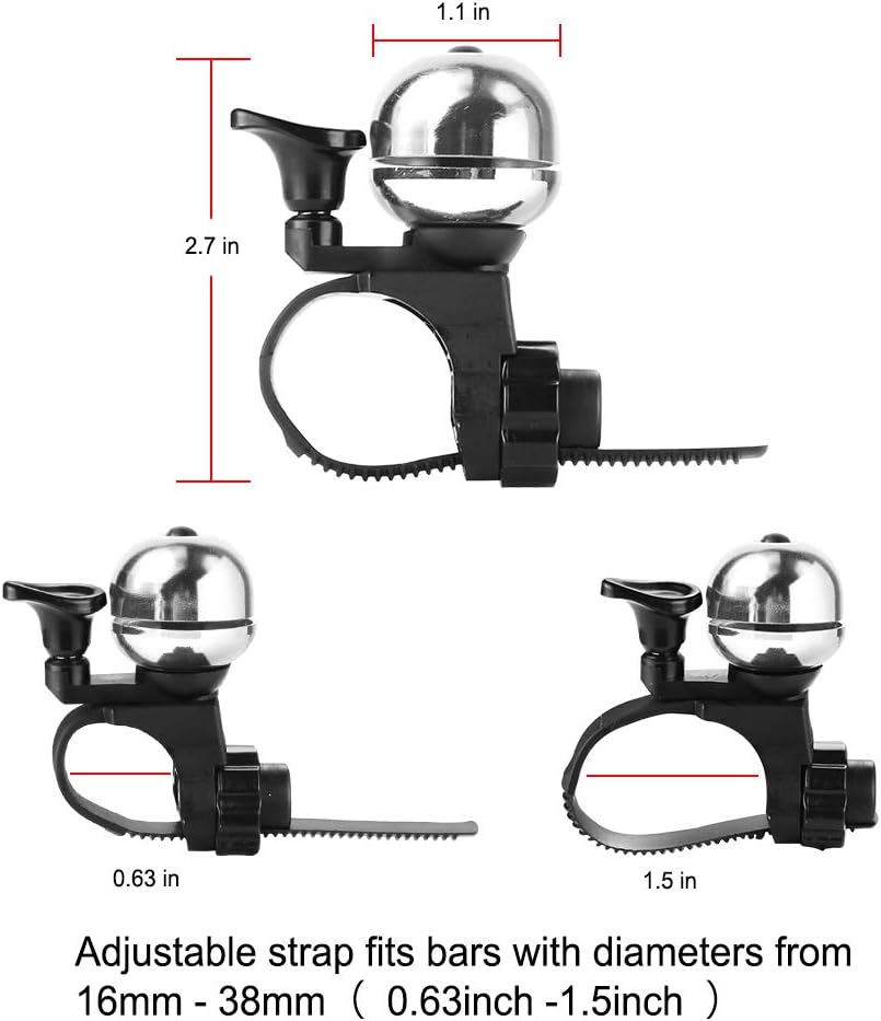 Loud Universal Bicycle Bell - Waterproof with Clear Sound - Suitable for Adults & Kids - Red - Set of 1
