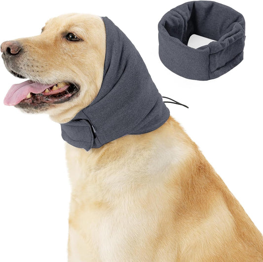 Dog Ear Muffs - 1 Piece - Dark Grey - Size M - Noise Reduction Dog Headband for Hearing Protection