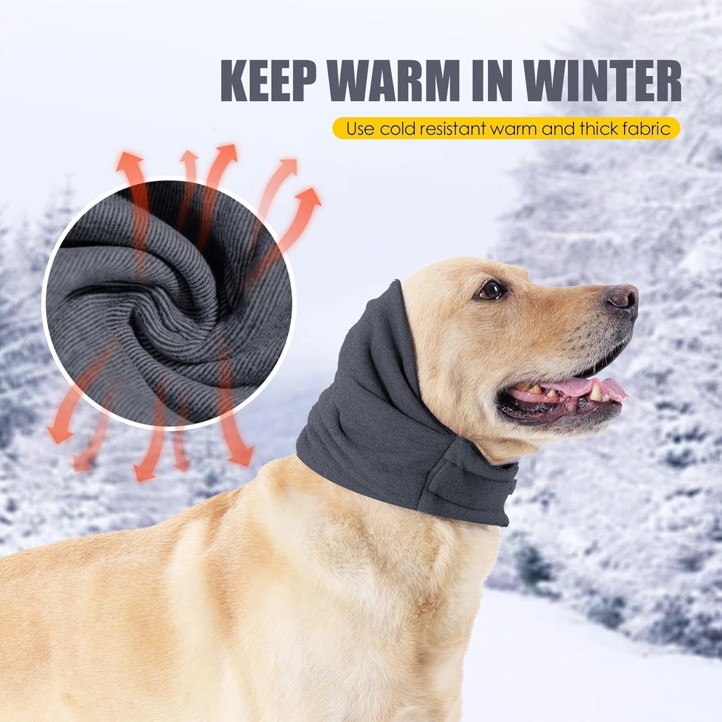 Dog Ear Muffs - 1 Piece - Dark Grey - Size M - Noise Reduction Dog Headband for Hearing Protection
