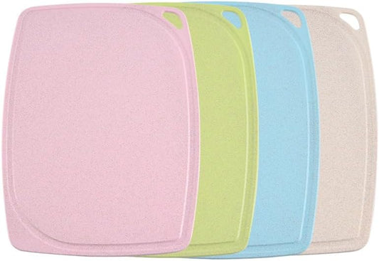 4 Colours Cutting Board Set Wheat Straw Antislip Durable for Various Food