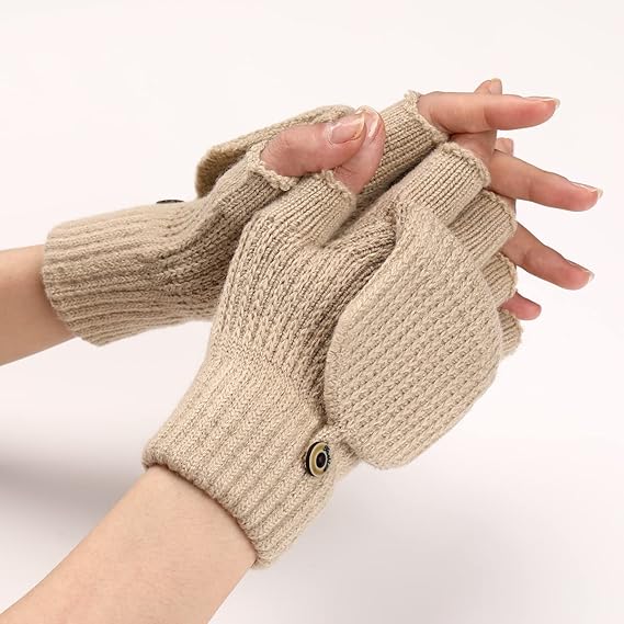Women's Fingerless Gloves - 1 Pair - Warm Aprikot