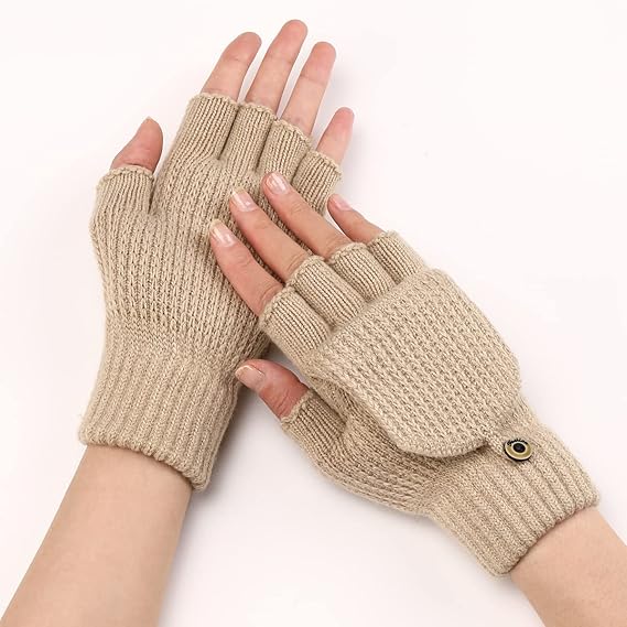 Women's Fingerless Gloves - 1 Pair - Warm Aprikot