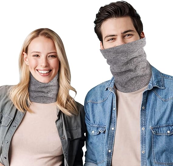 Light Grey Fleece Scarf for Winter Sports Warmth and Comfort