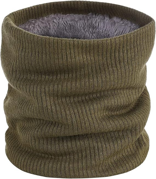 Military Green Fleece Scarf for Winter Sports - Warm Soft Neck Warmer for Cold Weather Activities