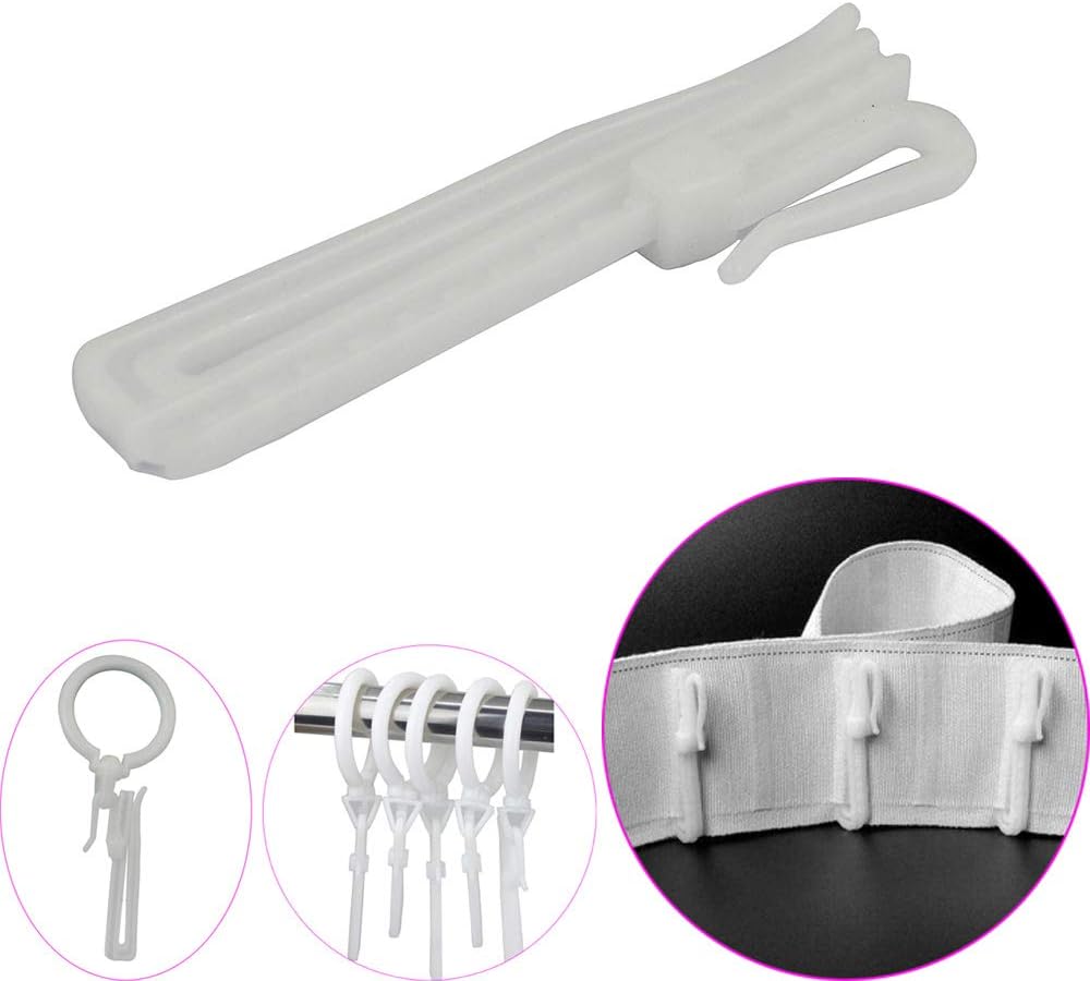 30 Pack 85mm White Curtain Hooks Window Decoration Accessories