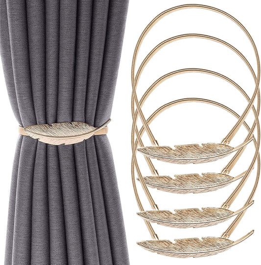 4 Pack Curtain Ties Gold Decorative Window Accessories for Hanging Curtains