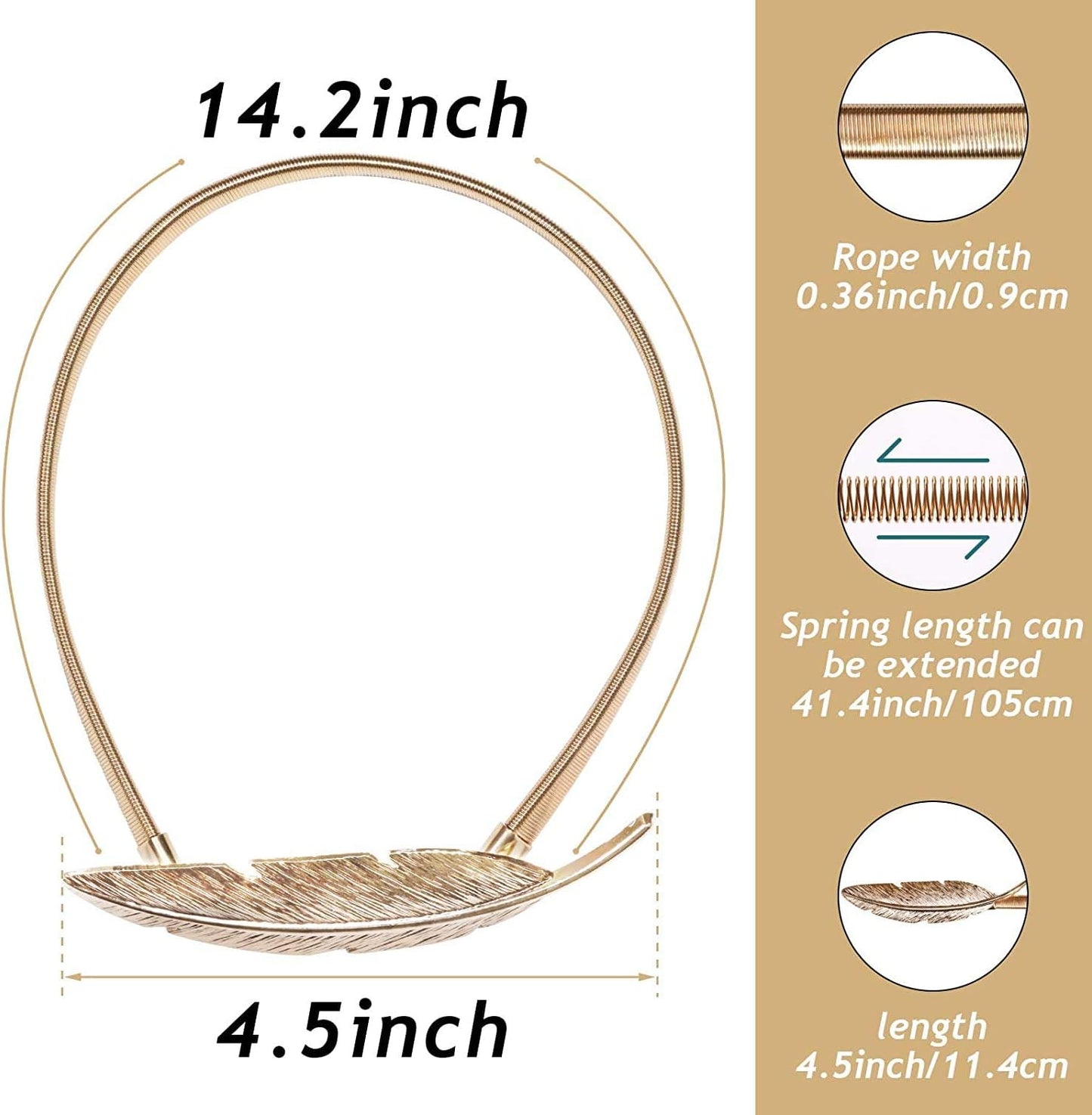 4 Pack Curtain Ties Gold Decorative Window Accessories for Hanging Curtains
