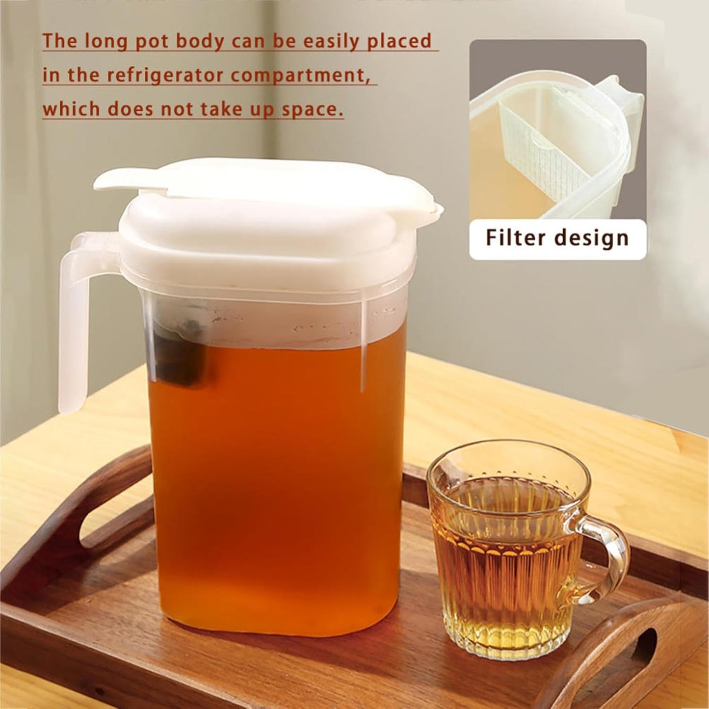 1800ml Transparent Plastic Water Jug with Lid - Large Capacity Drink Container