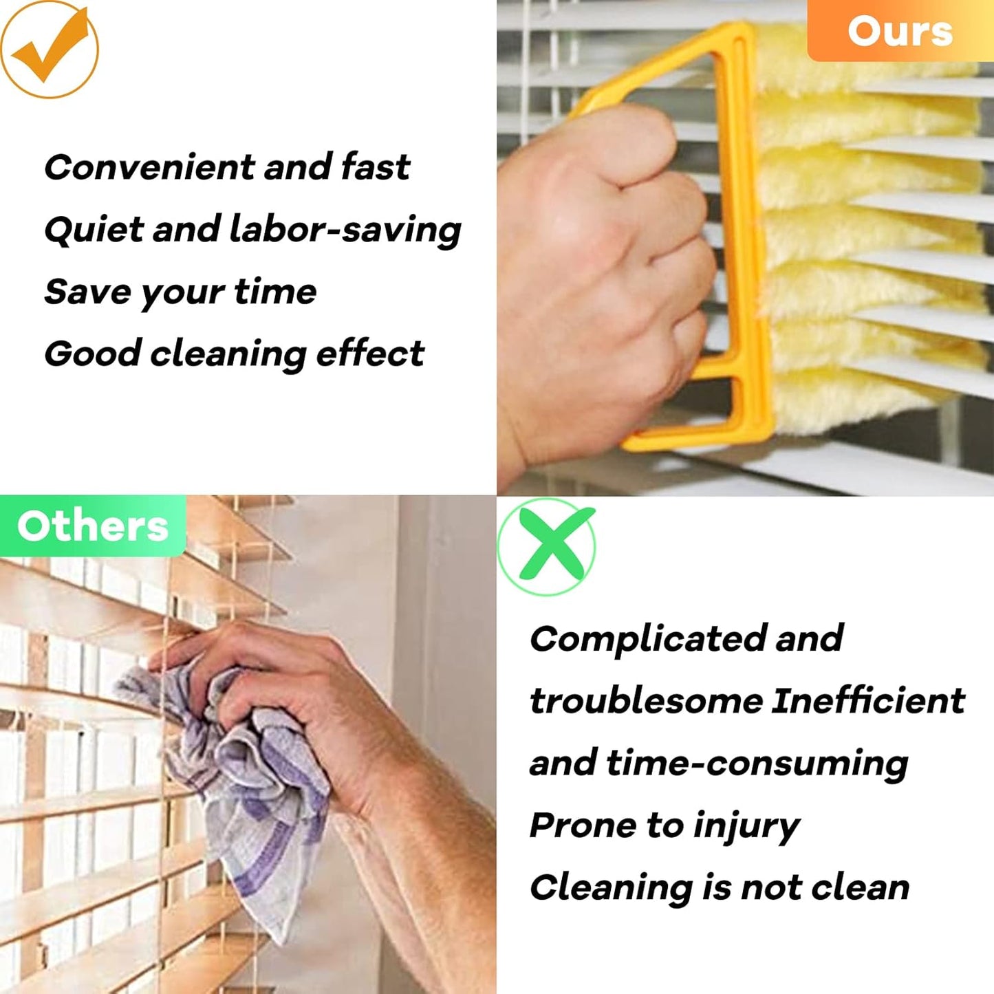 4 Pack Lamella Cleaner Dust-Free Yellow and Orange Blades Cleaning Tool