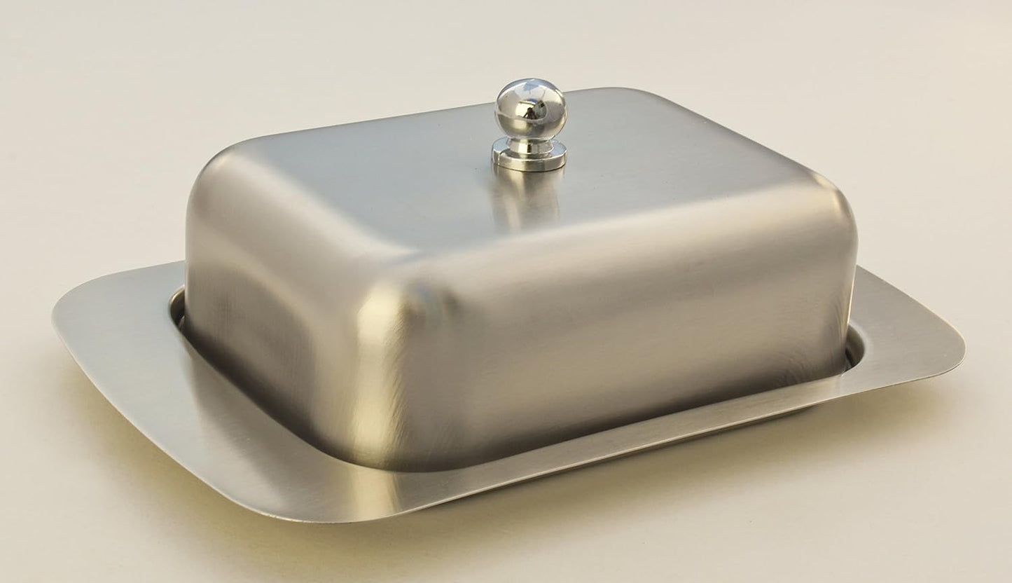 Stainless Steel Butter Dish with Lid 18.5x12.2x6cm Silver Butter Container for Kitchen Storage
