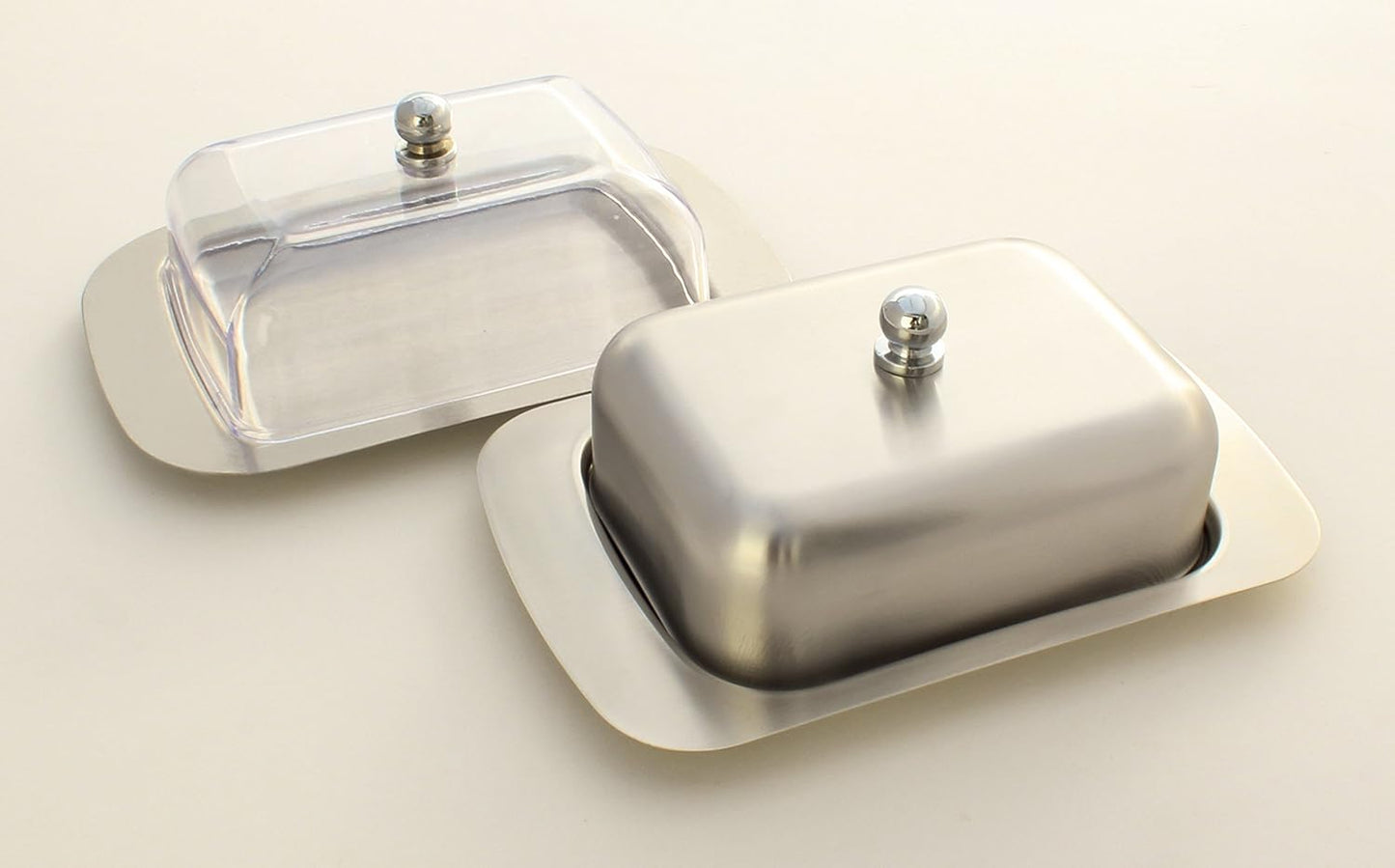 Stainless Steel Butter Dish with Lid 18.5x12.2x6cm Silver Butter Container for Kitchen Storage
