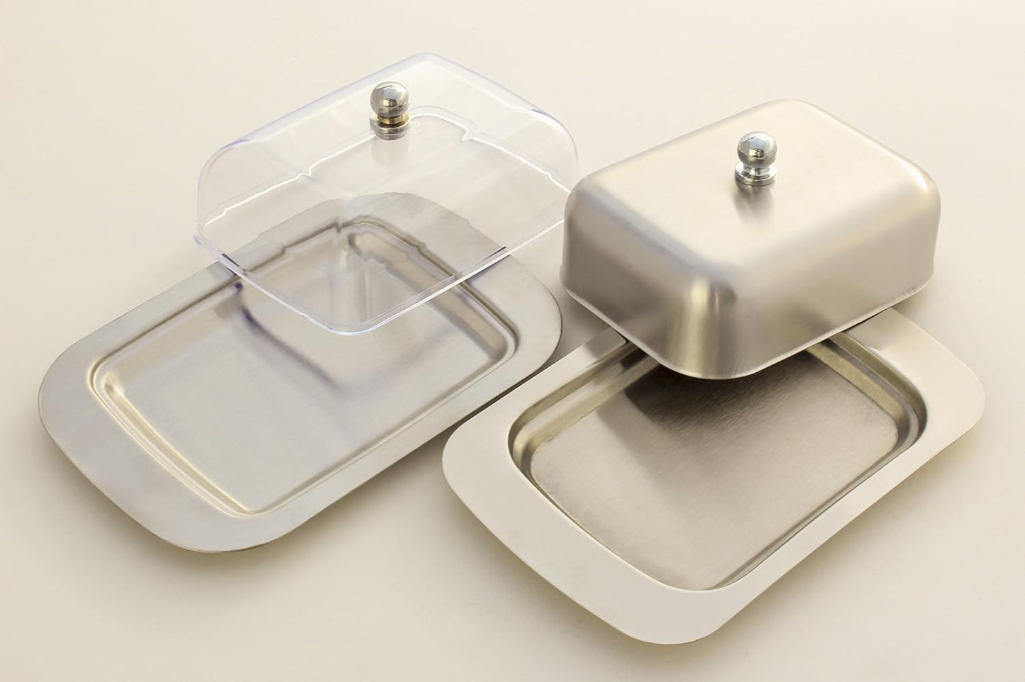 Stainless Steel Butter Dish with Lid 18.5x12.2x6cm Silver Butter Container for Kitchen Storage