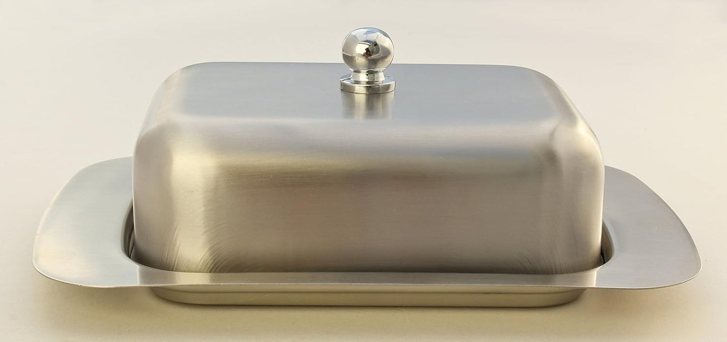 Stainless Steel Butter Dish with Lid 18.5x12.2x6cm Silver Butter Container for Kitchen Storage