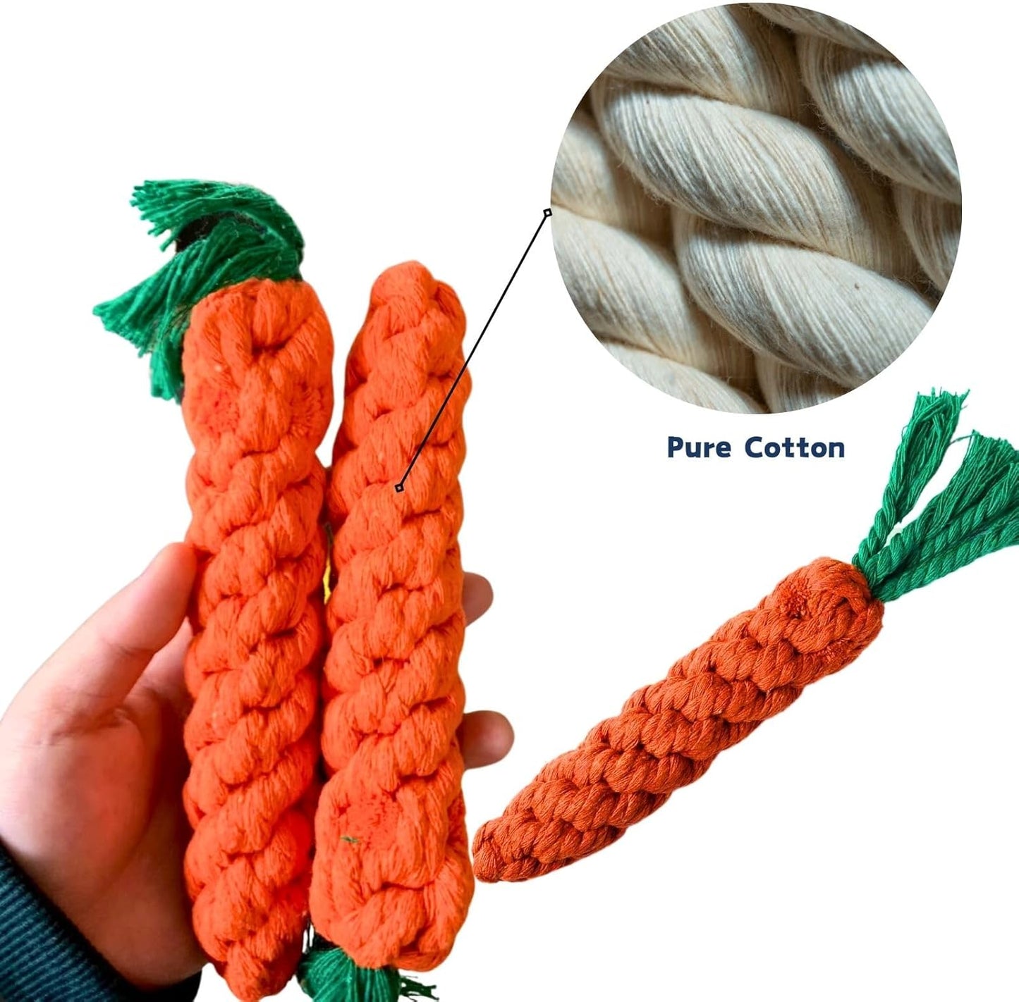 5 Pack Dog Chew Toys - 100% Cotton Material - Durable Bite-Resistant for Teeth Cleaning and Interactive Play - Ideal for Dogs of All Sizes